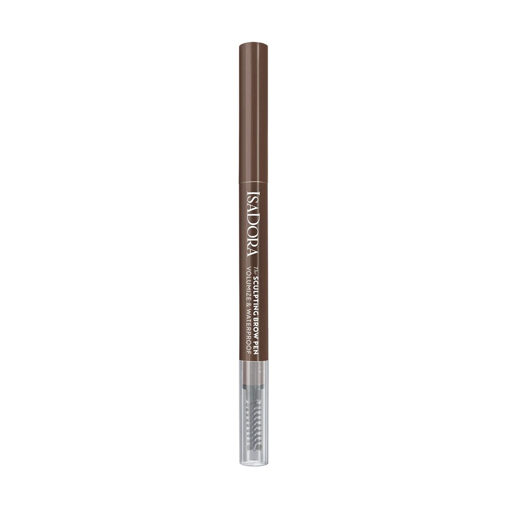 Водостійкий олівець для брів IsaDora The Sculpting Brow Pen Volumize &amp; Waterproof зі щіточкою, 03 Medium Brown, 0.2 г